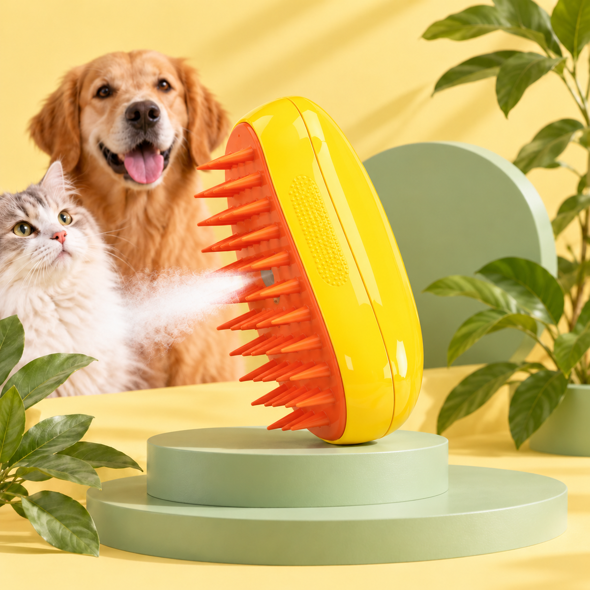 Patélia BrumiDouce™ – Brosse brumisante anti-poils pour chats et petits chiens