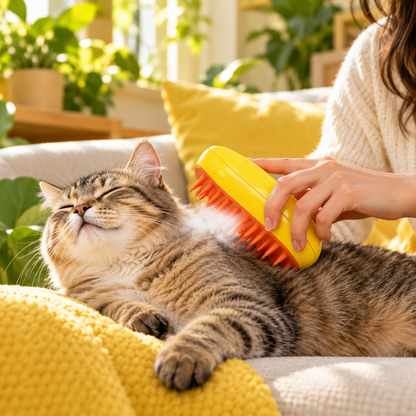 Patélia BrumiDouce™ – Brosse brumisante anti-poils pour chats et petits chiens