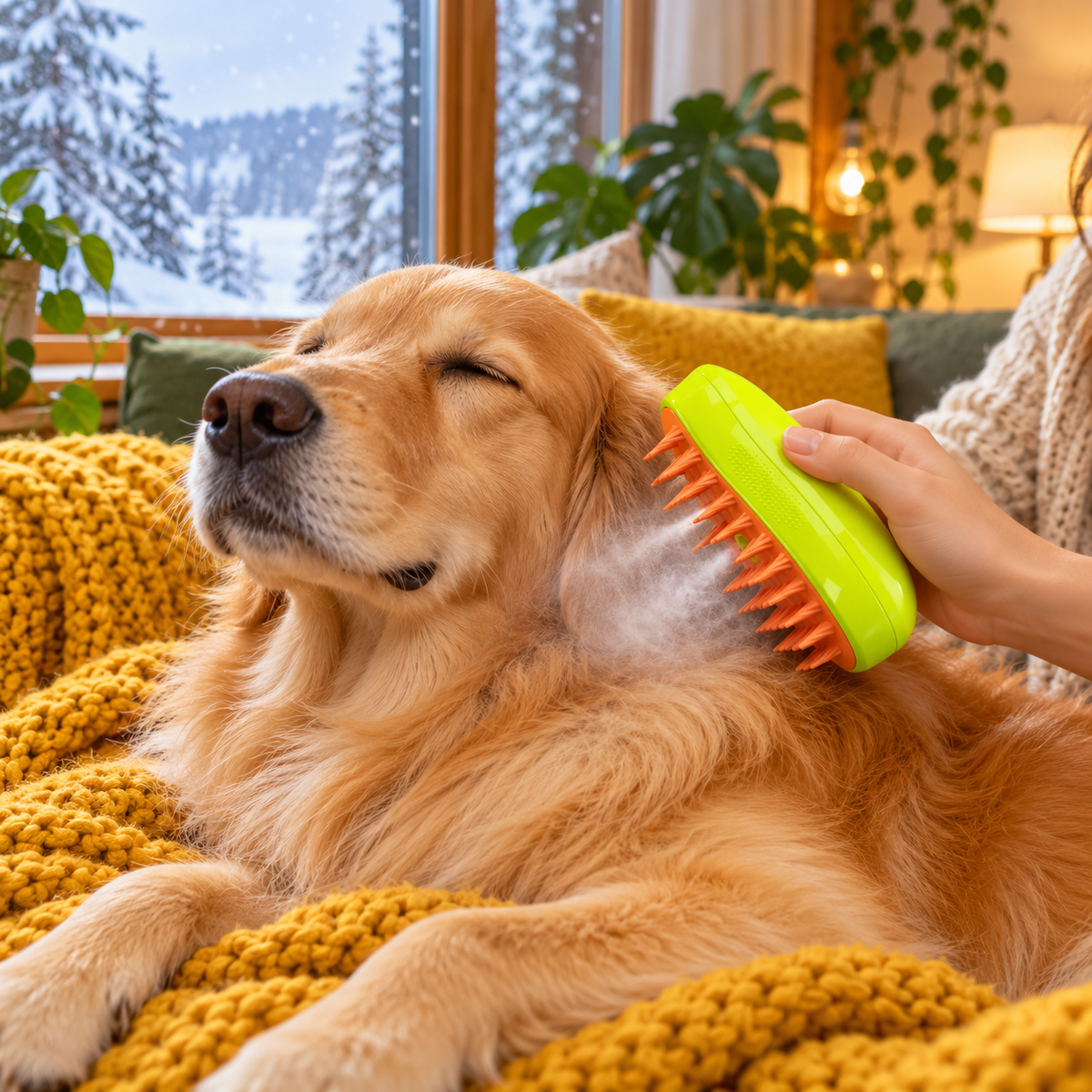 Patélia BrumiDouce™ – Brosse brumisante anti-poils pour chats et petits chiens